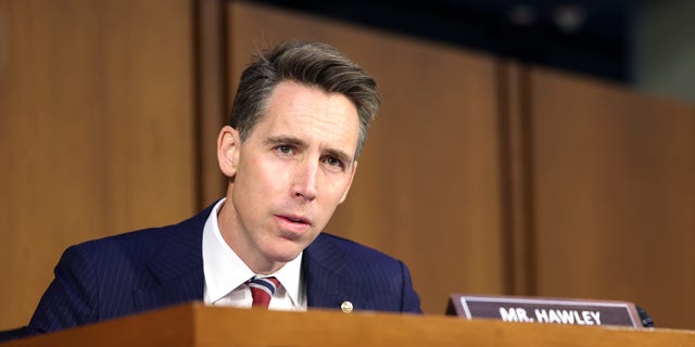 Sen. Josh Hawley, R-Mo., questions Peiter "Mudge" Zatko, former head of security at Twitter, during Senate Judiciary Committee on data security at Twitter, on Capitol Hill, September 13, 2022, in Washington, DC. 