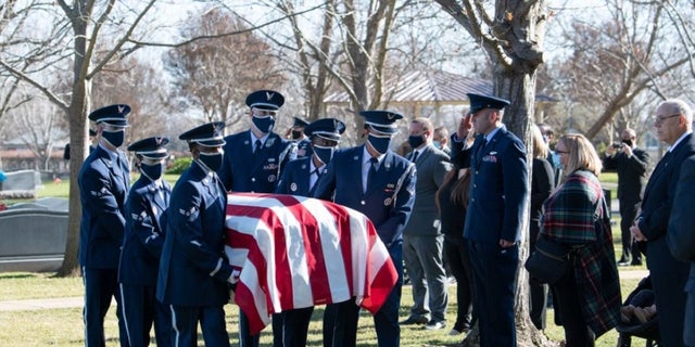 A memorial service for Air Force Capt. Kelliann Leli was held after she was fatally struck by a forklift operator on a military base in the Middle East.