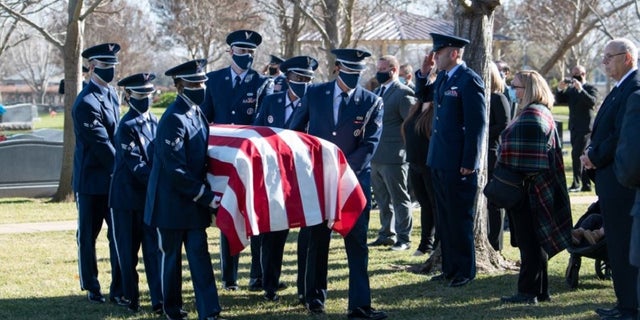 A memorial service for Air Force Capt. Kelliann Leli was held after she was fatally struck by a forklift operator on a military base in the Middle East.