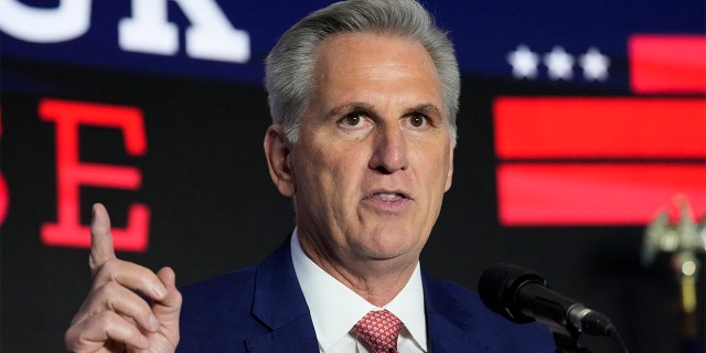 Rep. Kevin McCarthy, R-Calif., speaks at an election event on Nov. 9 in Washington.