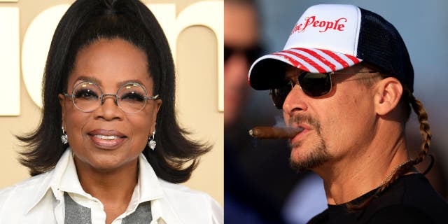 (L) Oprah Winfrey (R) Kid Rock