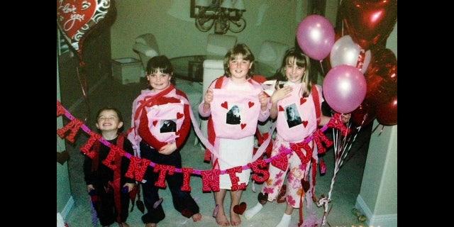 In this family photo, young Robert, Katie, Danielle and Daryl-Ann Fletcher are shown years ago on their mom's favorite holiday: Valentine's Day. 