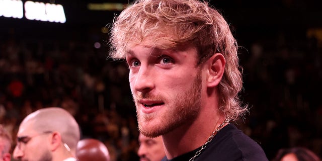 Logan Paul attends the cruiserweight bout between Jake Paul and Anderson Silva of Brazil at Desert Diamond Arena on October 29, 2022 in Glendale, Arizona.