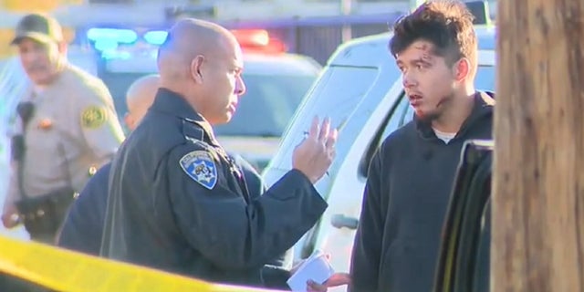 Nicholas Gutierrez is shown taking a field sobriety test following a wrong-way crash in Whittier, California, on Wednesday.