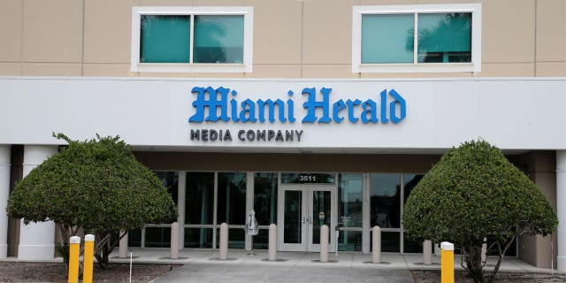 The Miami Herald building is shown in Doral, Florida.
