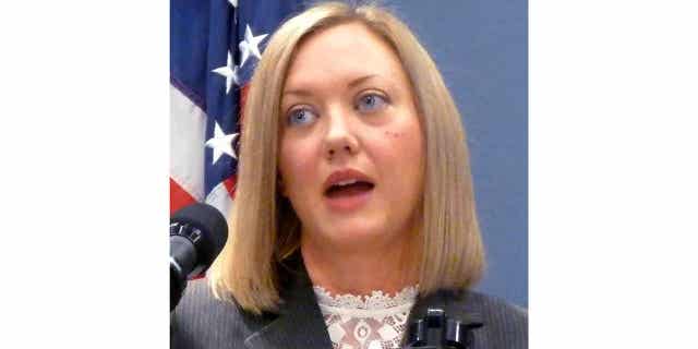 Elizabeth Clement speaks in Lansing, Michigan, on Nov. 17, 2017. Clement was chosen unanimously to serve as the chief justice on the Michigan Supreme Court