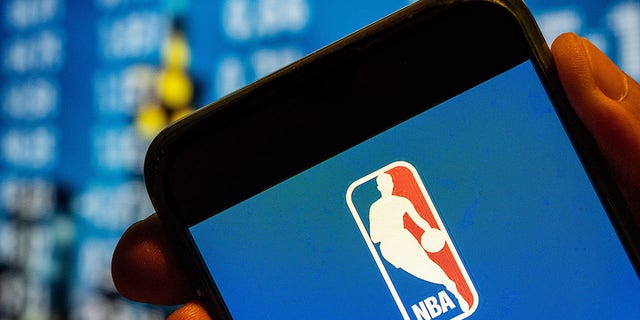 National Basketball Association logo displayed on a smartphone screen.
