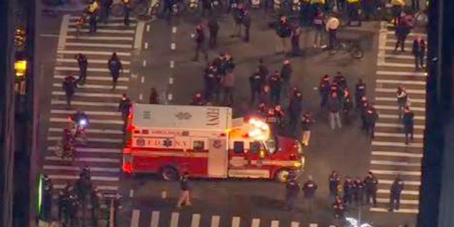 Scene of where people were hit by a car in the Murray Hill section of Manhattan Dec. 11, 2020. 