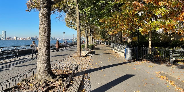 Hudson River Greenway Running Path in New York City.