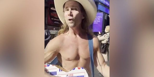 The famous Naked Cowboy in New York City's Times Square endorsed GOP candidate Lee Zeldin for New York Governor in a video posted to Twitter on Wednesday.