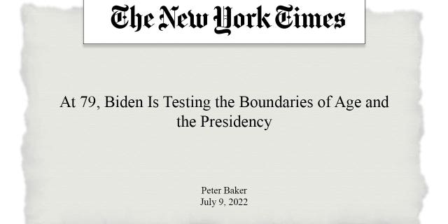 The New York Times published a stunning report in July about concerns over President Biden's health as he looks towards a 2024 run.