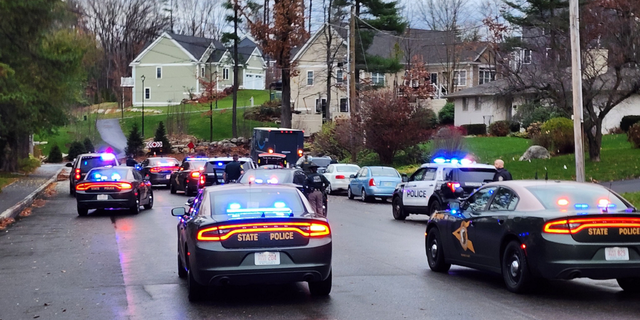 Police surrounded the Amazon truck in Manchester, New Hampshire, following the pursuit.