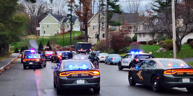 Police surrounded the Amazon truck in Manchester, New Hampshire, following the pursuit.