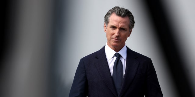 California Governor Gavin Newsom speaks during a news conference in San Francisco, California. 