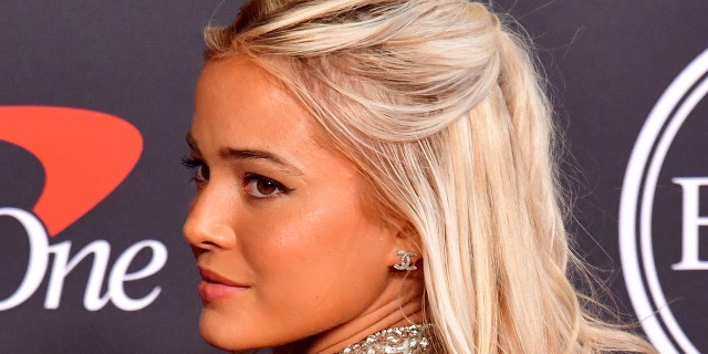 Jul 20, 2022; Los Angeles, CA, USA; American gymnast Olivia Dunne arrives on the red carpet before the 2022 ESPY Awards at Microsoft Theater.