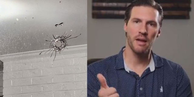 FBI investigating shot fired at home where GOP candidate's children often stay: report 1 A bullet hole from a shooting incident at a Harrigan family home next to a still image from a campaign video.