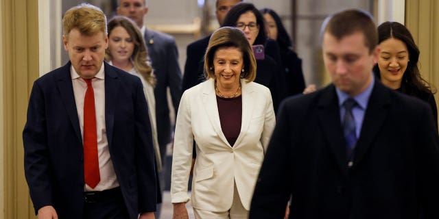 House Speaker Nancy Pelosi (D-CA) arrives to the U.S. Capitol Building on November 17, 2022 in Washington, DC.