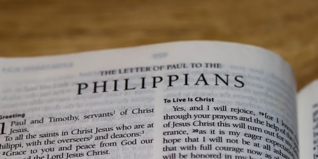 File photo of the Book of Philippians in the Bible.