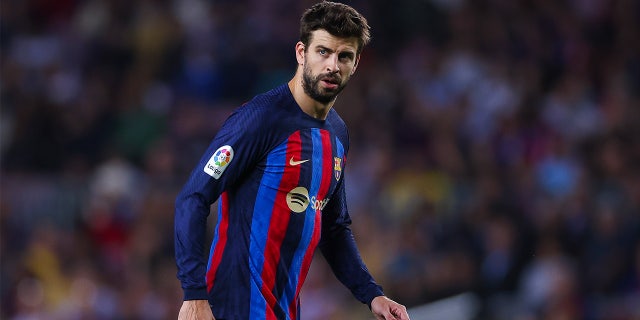Gerard Pique of FC Barcelona during a LaLiga Santander match between FC Barcelona and Villarreal CF at Spotify Camp Nou Oct. 20, 2022, in Barcelona, Spain.