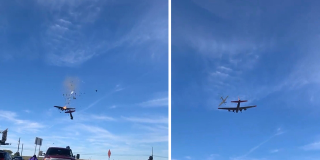 Dallas airshow disaster caught on video as planes collide in mid-air | Fox  News