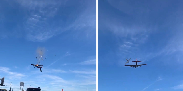 Dallas airshow disaster caught on video as planes collide in mid-air | Fox  News