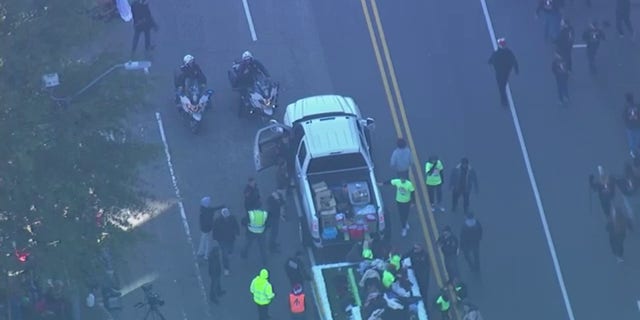 Aerial footage from WTVD shows an out-of-control truck that collided with a girl Saturday at the Raleigh Christmas parade.