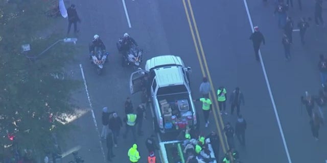 Aerial footage from WTVD shows an out-of-control truck that collided with a girl Saturday at the Raleigh Christmas parade.