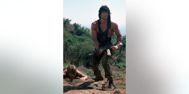 Sylvester Stallone starred on the set of Rambo: First Blood Part II, directed by Greek director George P. Cosmatos.