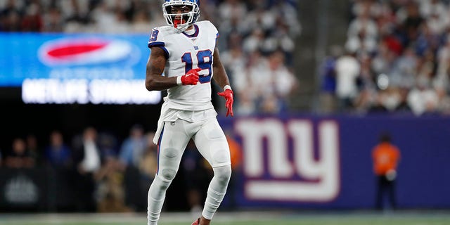 New York Giants wide receiver Kenny Golladay (19) in action during a game against the Dallas Cowboys Sept. 26, 2022, in East Rutherford, N.J.