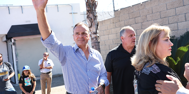Los Angeles Democratic mayoral candidate Rick Caruso campaigning in East Los Angeles.