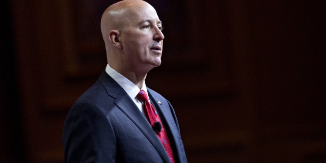 Pete Ricketts, governor of Nebraska, speaks during the SelectUSA Investment Summit in National Harbor, Maryland, US, on Thursday, June 21, 2018.