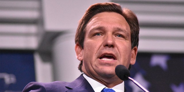 Gov. Ron DeSantis of Florida delivers remarks during the Republican Jewish Coalition Annual Leadership Meeting in Las Vegas, Nov. 19, 2022.