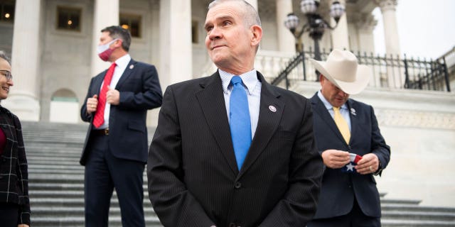 Rep. Matt Rosendale is seen during a group photo with freshmen members of the House Republican Conference at the Capitol.