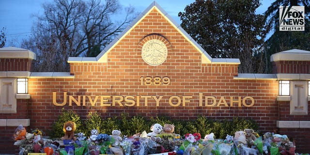 A memorial is seen on the campus of the University of Idaho, Sunday, November 27, 2022 for the student victims of the quadruple homicide in an off-campus house on November 13.