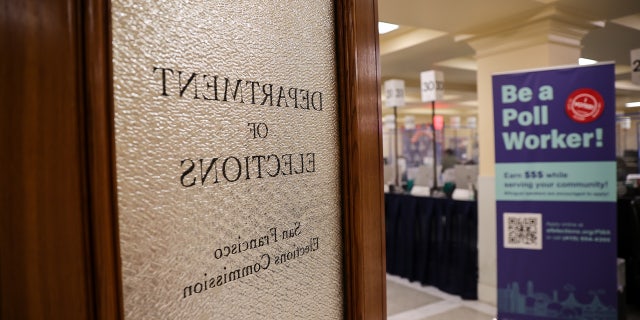 The Department of Elections is seen as early voting continues for "Consolidated General Election" in City Hall of San Francisco, on Oct. 28, 2022.