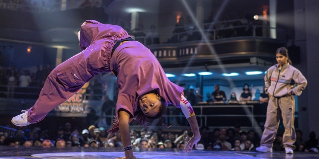 Olympic Games 2024: Breakdancing will take center stage in Paris as Red Bull BC One World Final revisits New York roots Logistix (left) of the USA competes against India of the Netherlands during the Red Bull BC One World Final at the Manhattan Center in New York City on November 12, 2022.