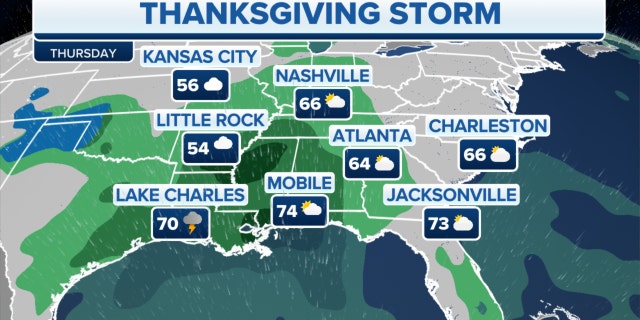 The Thanksgiving storm in the Southeast