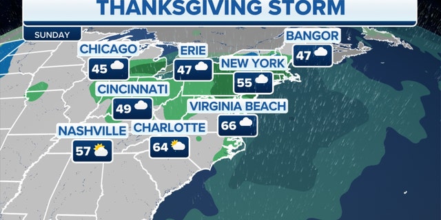The Thanksgiving storm on Sunday in the Northeast