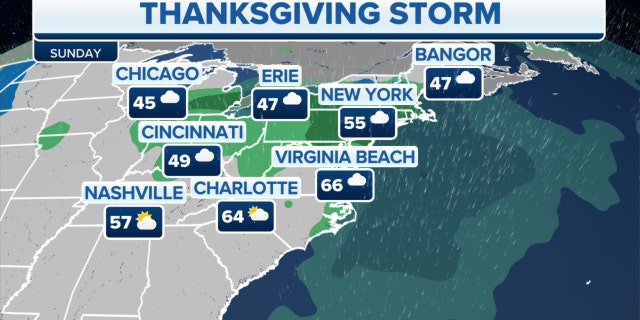 The Thanksgiving storm on Sunday in the Northeast