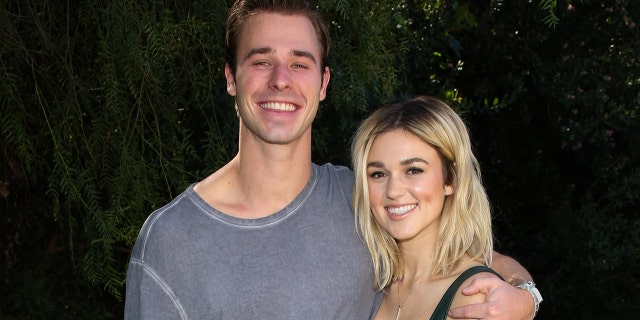 Sadie Robertson and husband Christian Huff on Hallmark set