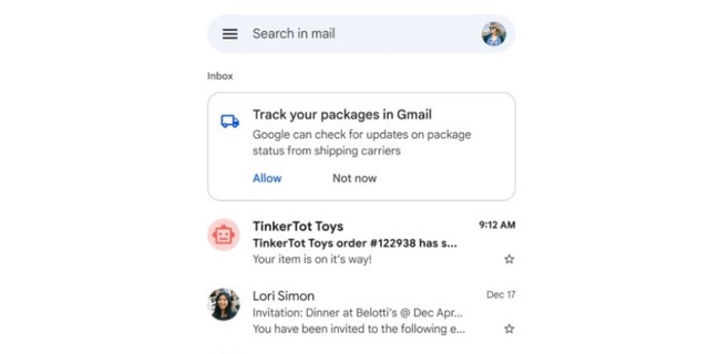 Users can opt in to receive package tracking updates right from your inbox or in Gmail settings. 