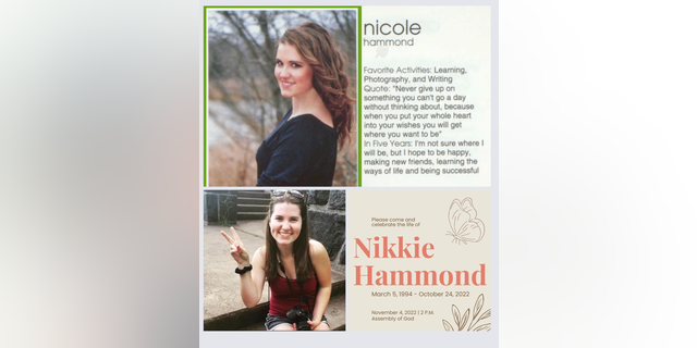 A flyer for 28-year-old Nicole Hammond's memorial. She was gunned down Oct. 24 in St. Cloud, Minnesota, allegedly by a co-worker whose advances she had rejected.