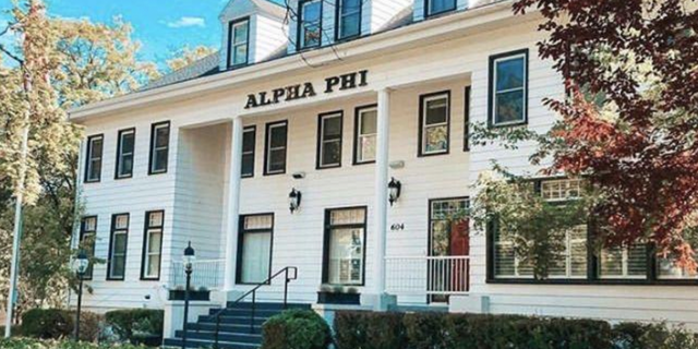 The Alpha Phi house at the University of Idaho, which stabbing victim Kaylee Goncalves belonged to. 