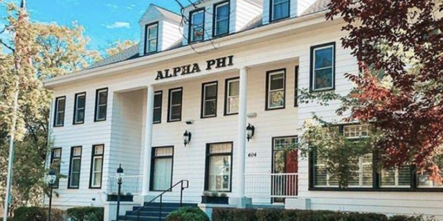 The Alpha Phi house at the University of Idaho, which stabbing victim Kaylee Goncalves belonged to. 