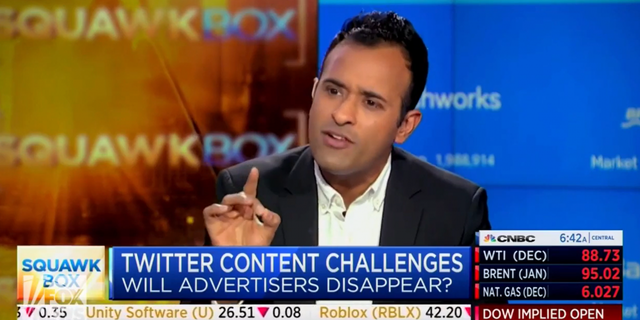 Vivek Ramaswamy clashes with CNBC hosts over free speech on social media.