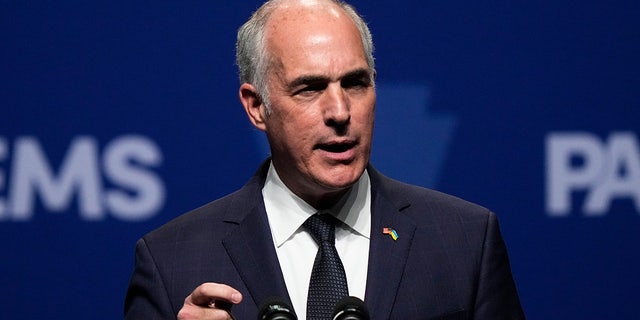 Sen. Bob Casey, D-Pa., speaks during the Pennsylvania Democratic Party's 3rd Annual Independence Dinner in Philadelphia, Friday, Oct. 28, 2022.
