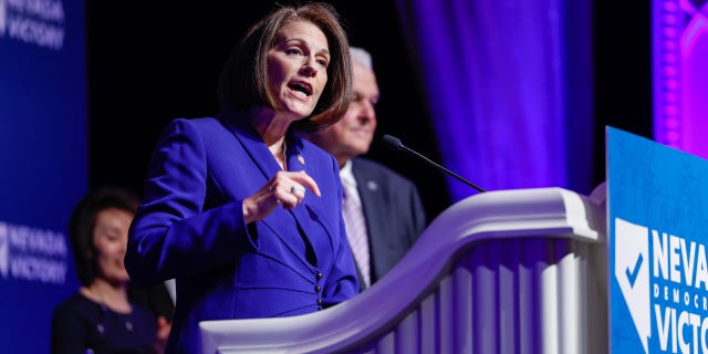 U.S. Sen. Catherine Cortez Masto (D-NV) speaks at an election night party hosted by Nevada Democratic Victory at The Encore on Nov. 8, 2022, in Las Vegas, Nevada. Supporters and candidates gathered to await the results for several key races in the state of Nevada including the gubernatorial and Senate race.