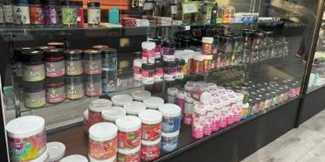 Products at Smoke Stars Vape shop in Canton, Georgia.