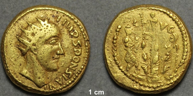 Coin of the "emperor" Sponsian in The Hunterian, University of Glasgow, U.K.