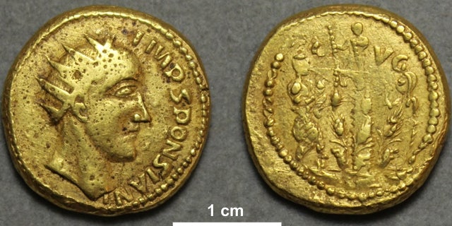 Coin of the "emperor" Sponsian in The Hunterian, University of Glasgow, U.K.